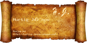 Hurtig János névjegykártya